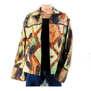 Sharon Anthony Vintage Silk Art to Wear Lace Embroidered Beaded Jacket Size 2X